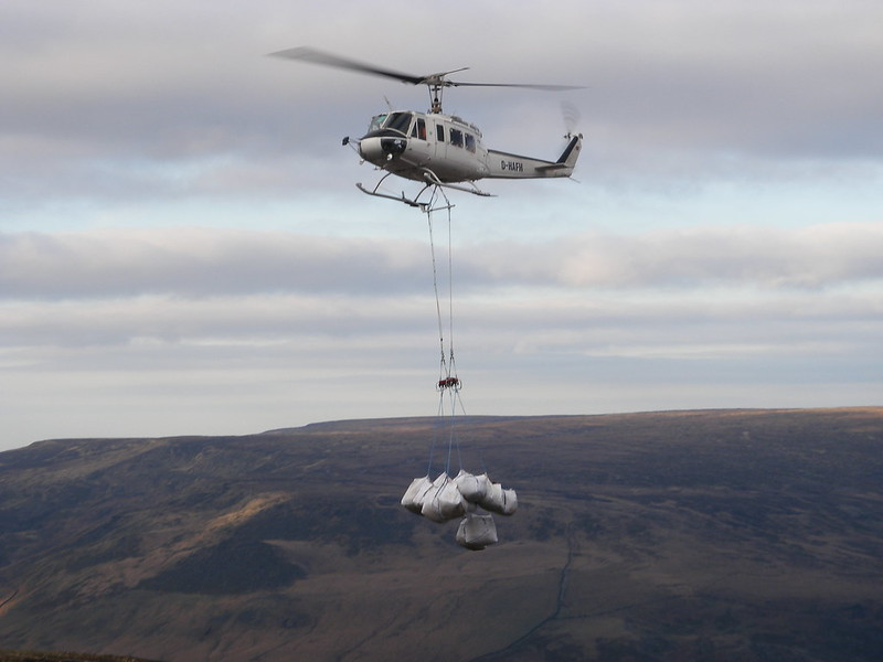 Helicopter with brash bags