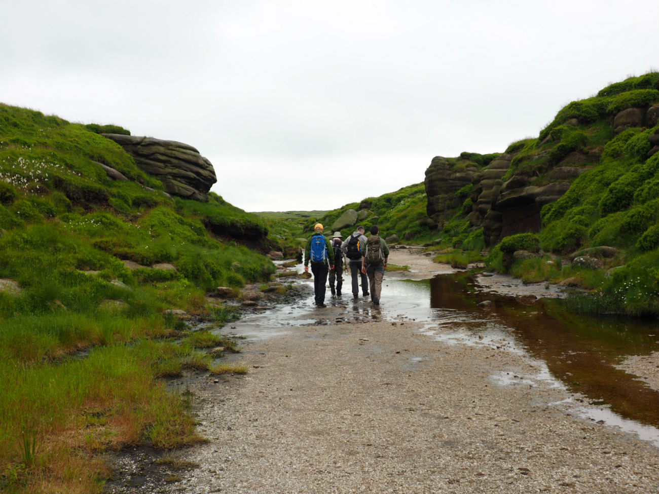 Group of walkers at Kinder Scout