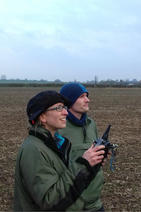 Dave and Tia flying the UAV