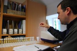 Image of water samples lined up ready for testing