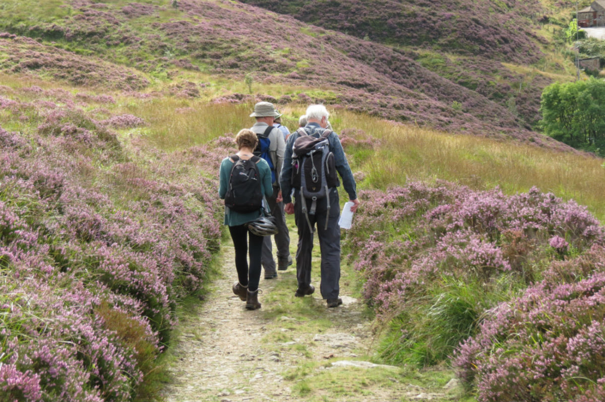 Group of walkers at Marsden Moor