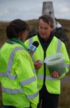 Leah Gooding interviewing Chris Dean for Newsround