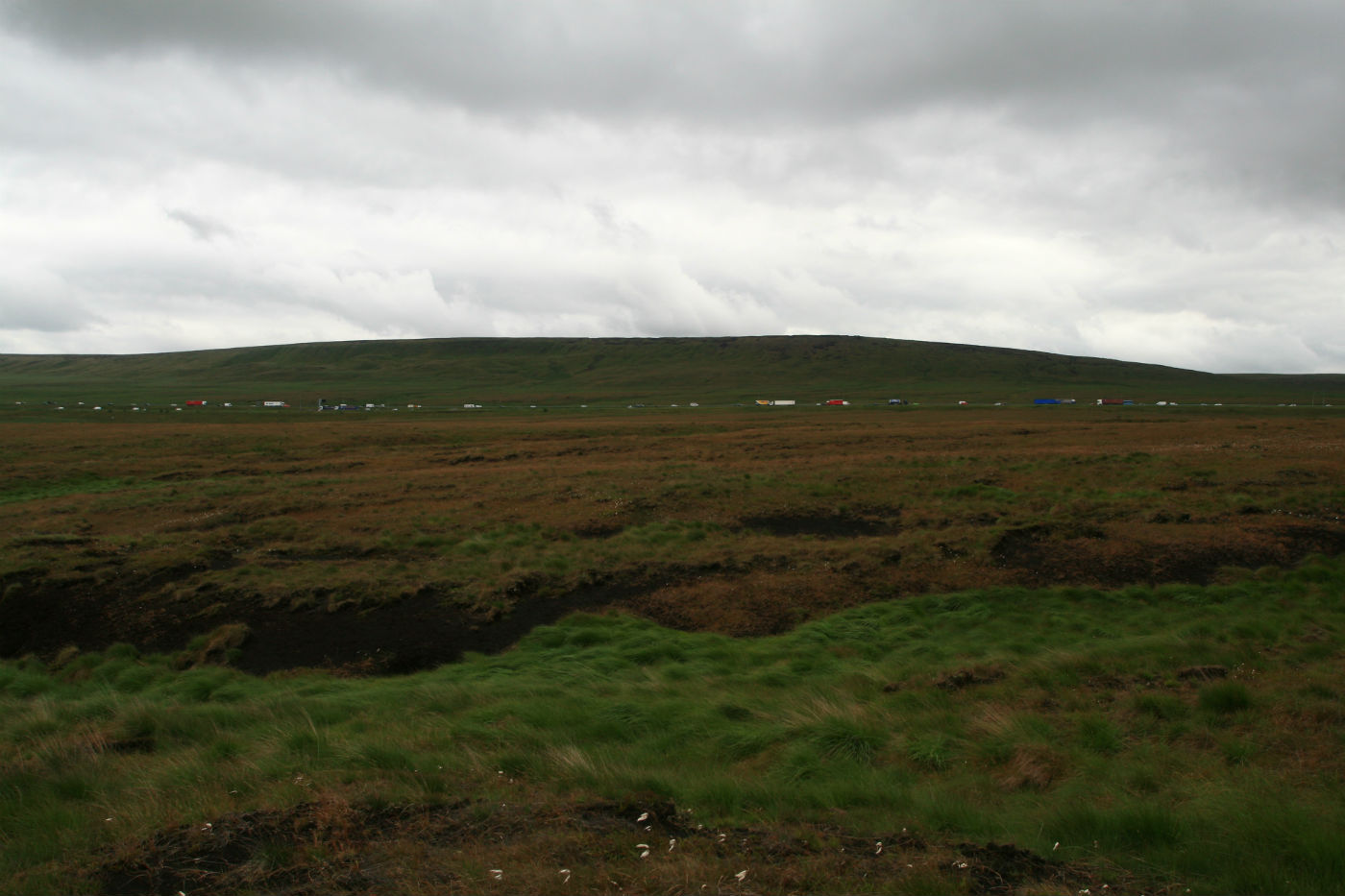 View of Rishworth Common with M62 cutting through 