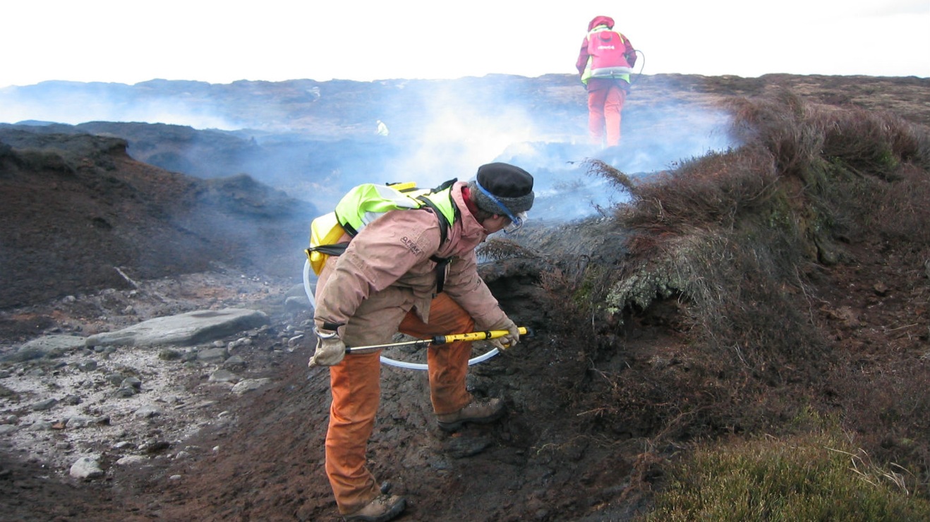 Firefighters on the moor