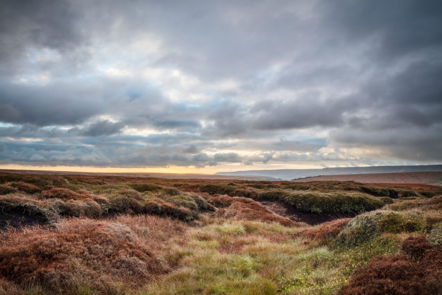 Stormy moorland landscape