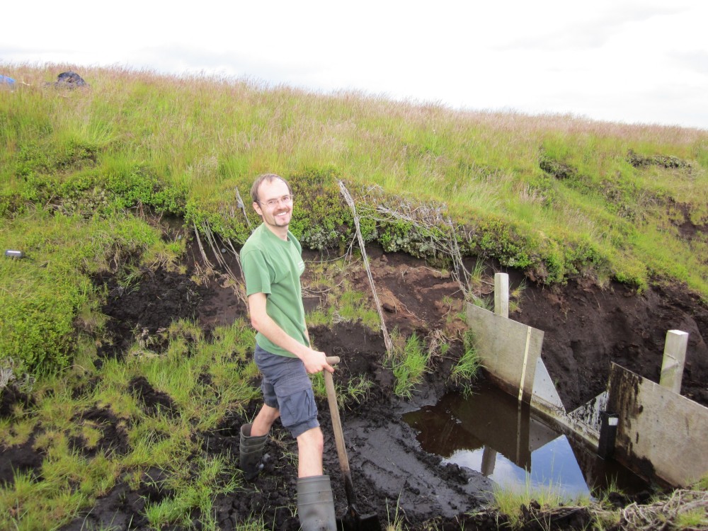 Digging out a v-notch weir