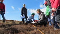 Group of junior rangers checking carbon content 